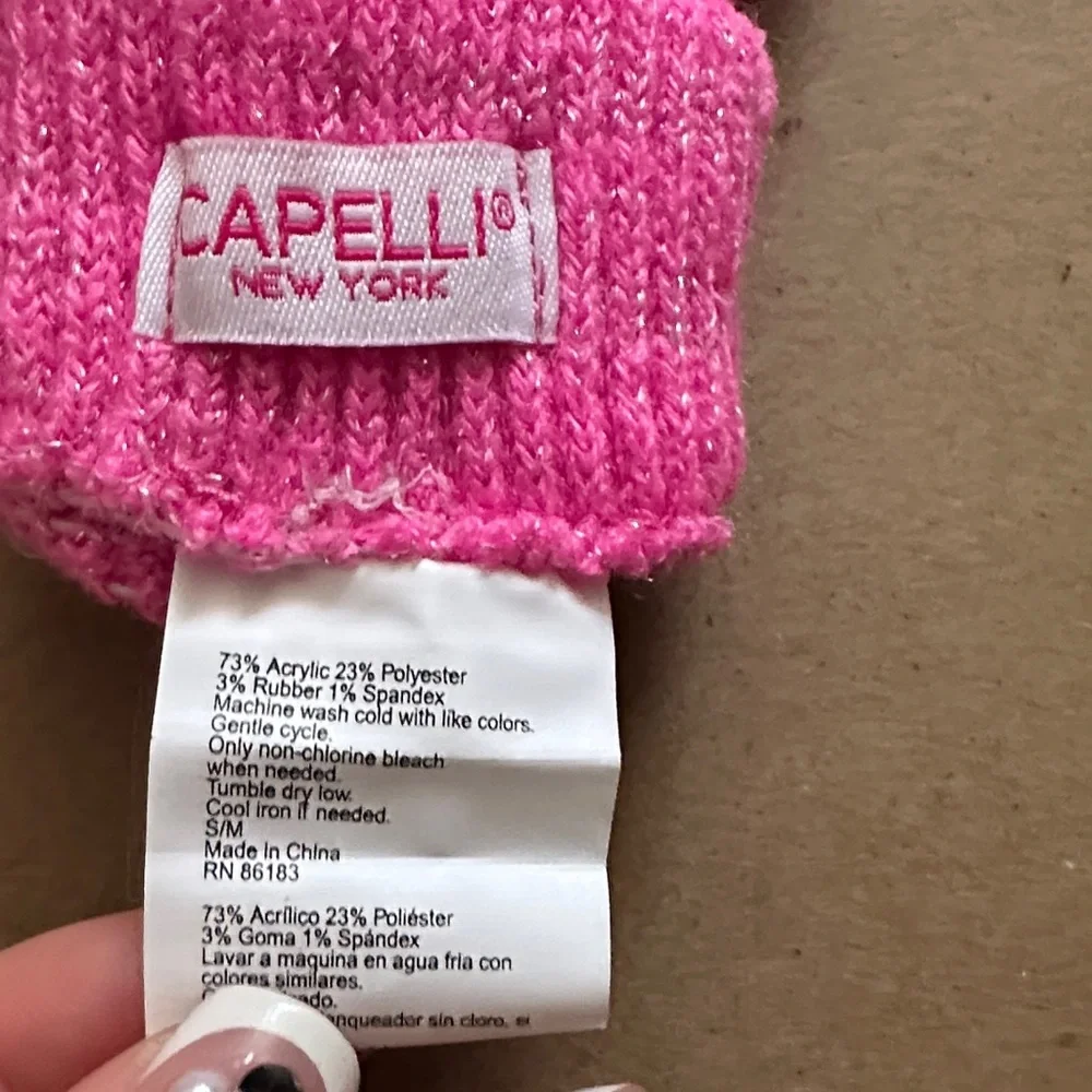 CAPELLI OF NEW YORK Glitter Gloves SIZE S/M (GIRLS) Luxe Accessory Warm